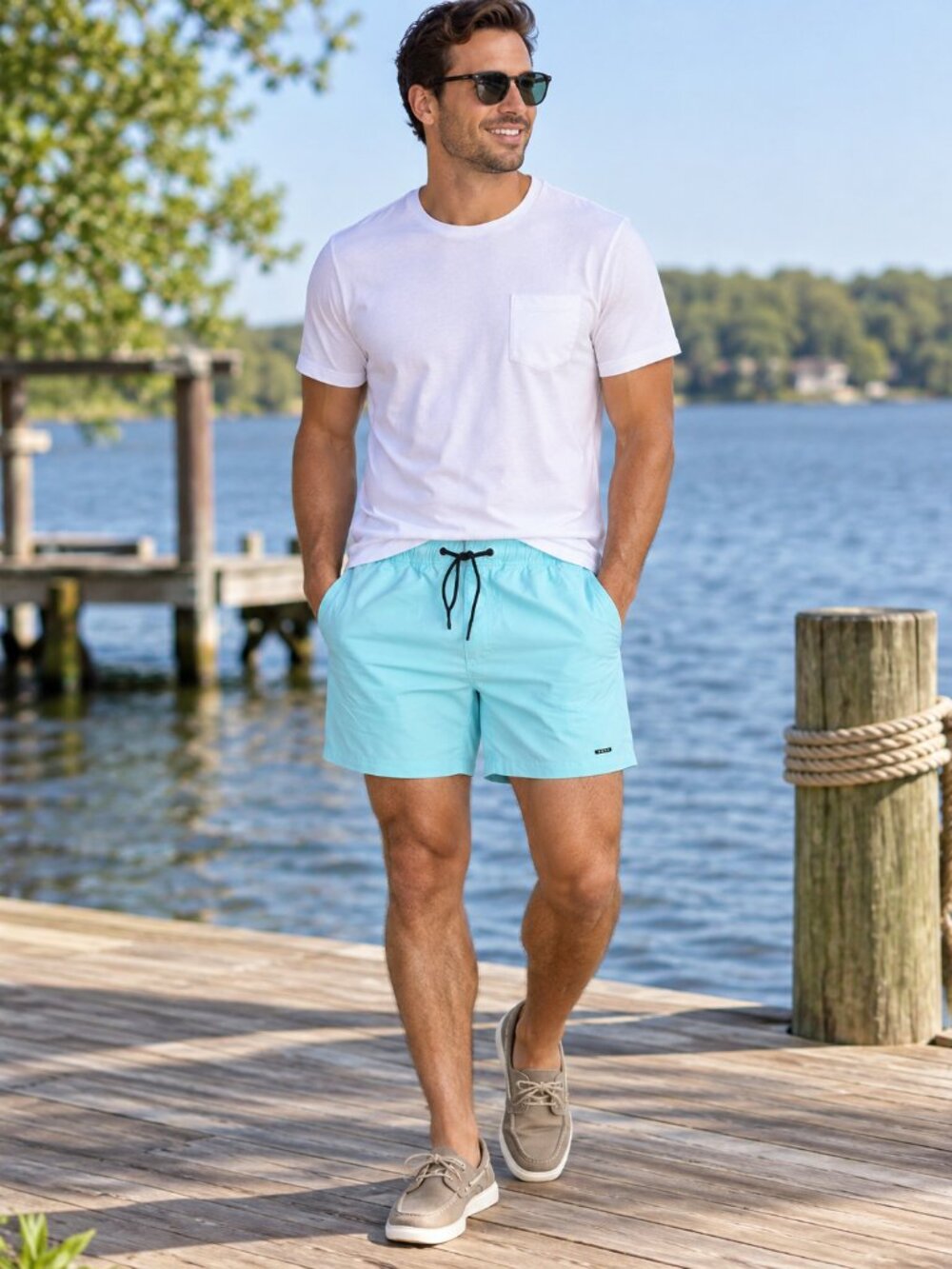 NEFF Men's Board Shorts w/Pockets Elastic Waist Splash NWT S